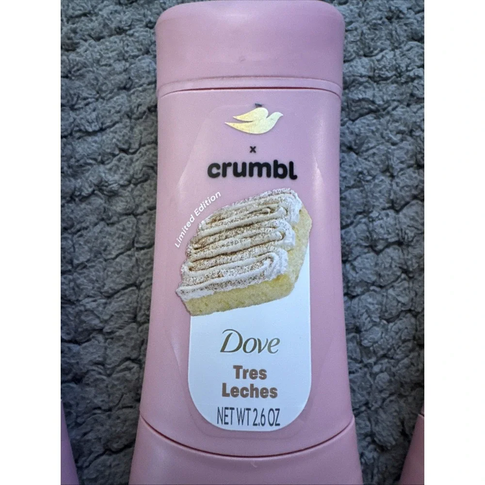Lot 3 Dove x Crumbl Tres Leches 72h Aluminum Free Deodorant 2.6 oz Limited Ed